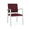 Lesro Newport Guest Chair Metal Frame, Silver, OH Wine Upholstery NP1101 - alternate 1